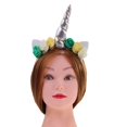 thumbnail image 2 of Cintas para Cabeza Hairband Cosplay con Cuerno de Flores Oreja para Despedida de Soltera de Halloween Carnaval plata, 2 of 7