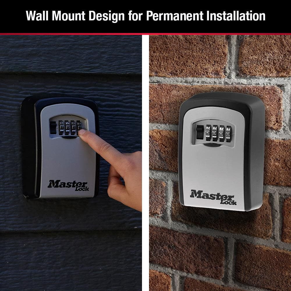 Master Lock Wall Mount Lock Box with Resettable Combination Dials