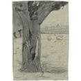 thumbnail image 3 of Richard Nicolaüs Roland Holst 14x18 Black Modern Framed Museum Art Print Titled - Knotwilg in a Meadow Landscape (1878 - 1938), 3 of 5