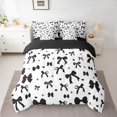 thumbnail image 2 of Homewish Ribbon Bow Tie 7-Piece Twin Bedding Sets,Cute Bowknot Bedding Comforter Set,White Black Sheet Sets For Teens,Luxury Bedroom Decor Reversible, 2 of 8