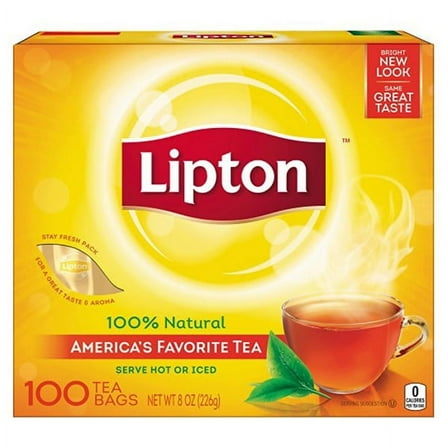 Lipton Regular Black Tea 100 Tea Bags 8 oz Boxes - Pack of 1
