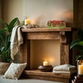 thumbnail image 3 of Decozen Home Decor Handmade Wooden Sculpture in Merry Christmas Acacia Wood, 3 of 9