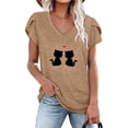 thumbnail image 2 of Birdeem Mode Femmes Été Col en V Manches Courtes Imprimé T-Shirt Blouse Décontractée, 2 of 4