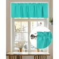 thumbnail image 7 of Aqua Green Valances for Windows Green Solid Color Valance Rod Pocket Light Filtering Short Window Treatments Curtains for Kitchen Bathroom Living Room Bedroom, 1 Panel, 60 x 18 Inch, 7 of 7