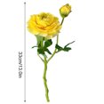 thumbnail image 4 of Yuarrent Ramo de Camelia Artificial de 2 cabezas simulación hogar jardín decoración boda banquete fiesta DIY Decoración Accesorios Flores artificiales verde y amarillo oscuro Yuarrent HA8264-05B, 4 of 6