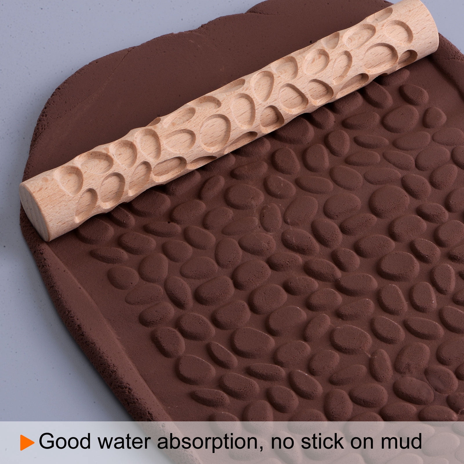 11pcs Wood Clay Roller 15cm Wooden Pottery Tools Wood Grain Texture