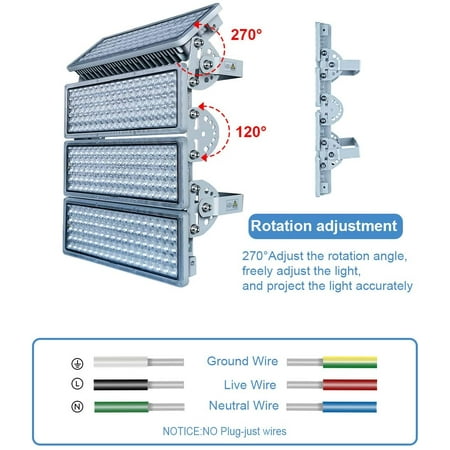 

GDIDEA LED Flood Light LED Stadium Light 400W Flood Light Outdoor 40000lm 6500K IP67 LED Light Flood for Stadium Playground