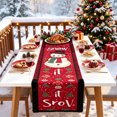 thumbnail image 4 of MMJ Table Cloth Christmas Flag Holiday Dining Table Runner Long Burlap Style Party Layout 13x72in, 4 of 5