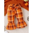 thumbnail image 6 of Wassery Toddler Girl Thanksgiving Outfits Set Clothes 3M 6M 9M 12M 18M Baby Girls Long Sleeve Rompers +Turkey Print Flare Pants 2Pcs Thanksgiving Clothing for Infant Girl, 6 of 9