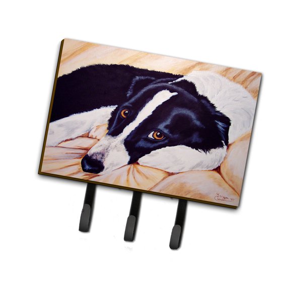 Carolines Treasures AMB1080TH68 Naptime Border Collie Leash or Key Holder Triple multicolor