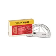Ninghai Huihui Stationery 084408 School Smart 0 - 180 deg Multi-Use Protractor, 3.875 in Graduation, Plastic, Clear - Pack of 12