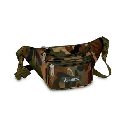 - Signature Woodland Green 11.5-inch Camo Waist Fanny Pack