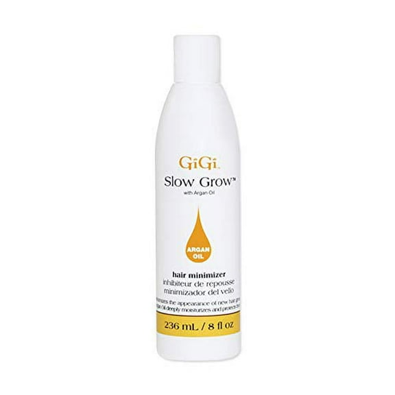 GiGi Slow Grow Hair Inhibitor Lotion with Argan Oil - Hair Regrowth Minimizer, 8 oz
