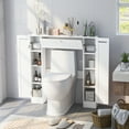thumbnail image 4 of Costway Armoire de Rangement en Bois au-Dessus des Toilettes avec Porte Rabattable pour Salle de Bain Blanc, 4 of 9