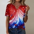 thumbnail image 2 of MEICHEN Lidies' Patriotic Tops Summer Printed Short Sleeve Blouses America 250th Anniversary Graphic Tees Casual V Neck T Shirt, 2 of 6