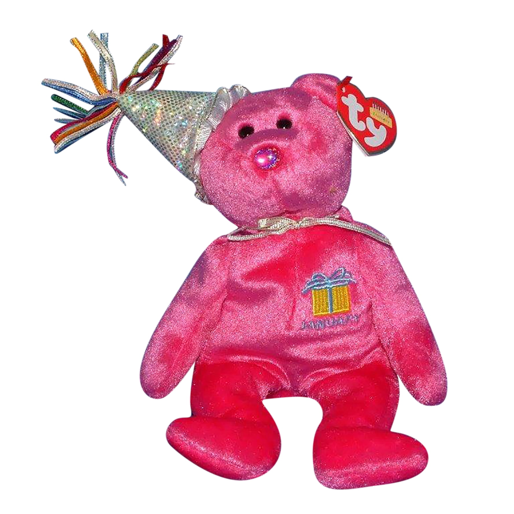 Ty Beanie Baby January the Bear with Hat Stuffed Animal MWMT