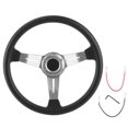 thumbnail image 2 of 14in Universal Racing Car Steering Wheel with PU Leather and Aluminium Alloy, Modified Design for Maximum Grip, Suitable for Most Vehicles, 2 of 8