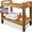 24 inch Natural, variant on Natural Color  Teak Wood Shower Bench Stool Seat Chair For Inside Shower Provides   Storage  and Organization For Bathroom Accessories