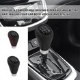 thumbnail image 3 of Premium Leather 5-Speed Gear Shifter Knob with Red Stitching, Non-Slip Anti-Fatigue Design, Universal Fit for Most Manual Cars Trucks Rvs, Easy To Install Replacement Knob One Size, 3 of 8