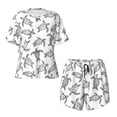 thumbnail image 4 of Lsque Hand Drawn Turtle Women's Short-Sleeved Pajama Set - 2 Piece Soft and Lightweight Sleepwear Set-Medium, 4 of 9
