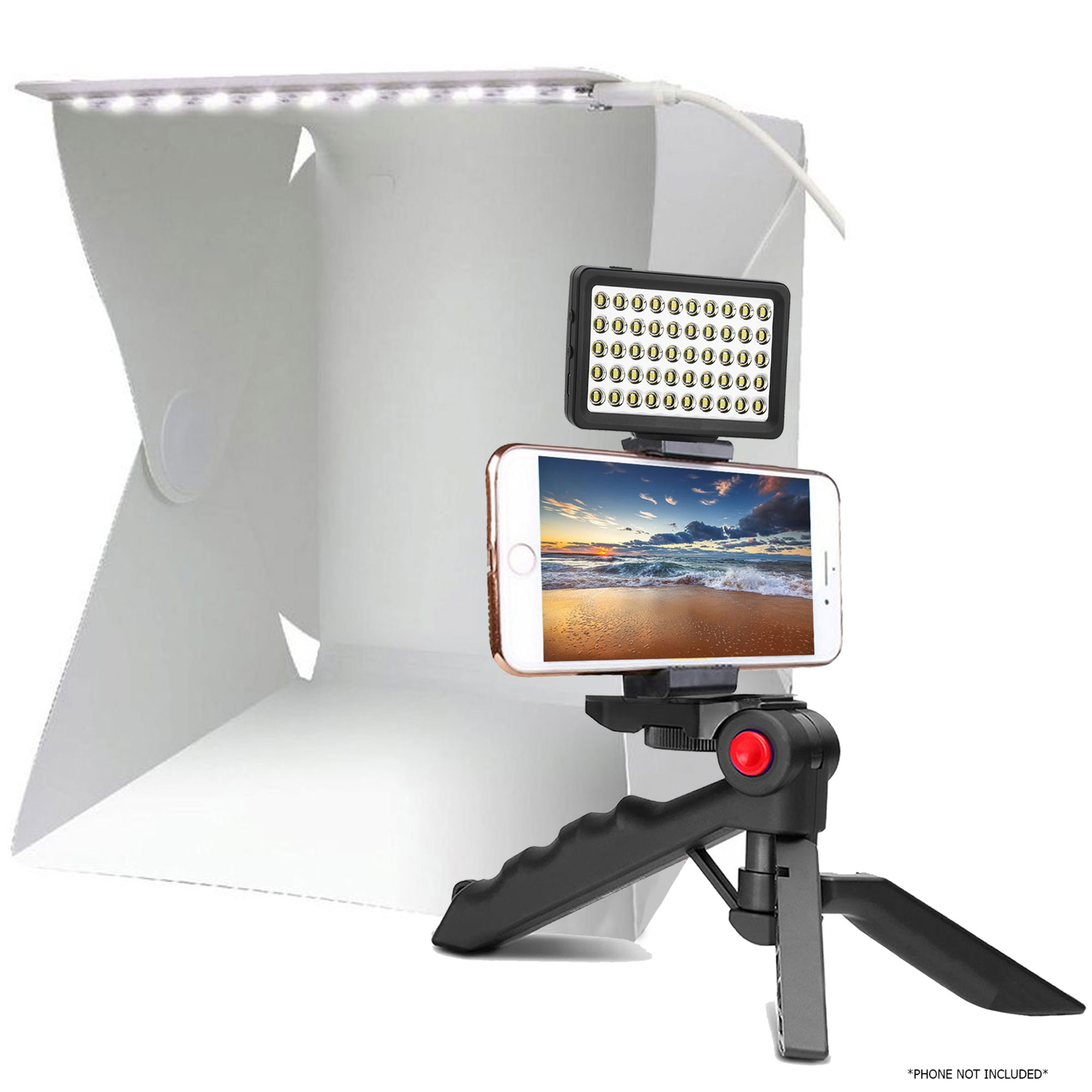 Vlogging Kit With Light And Microphone Pistol Grip Tripod |Studio - Main Image