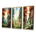 thumbnail image 3 of Designart "Tree Redwood Shimmering Heights II" Landscape & Nature Framed Wall Art Set Of 3 - Green Tree Redwood Frame Gallery Set For Office Decor, 3 of 6