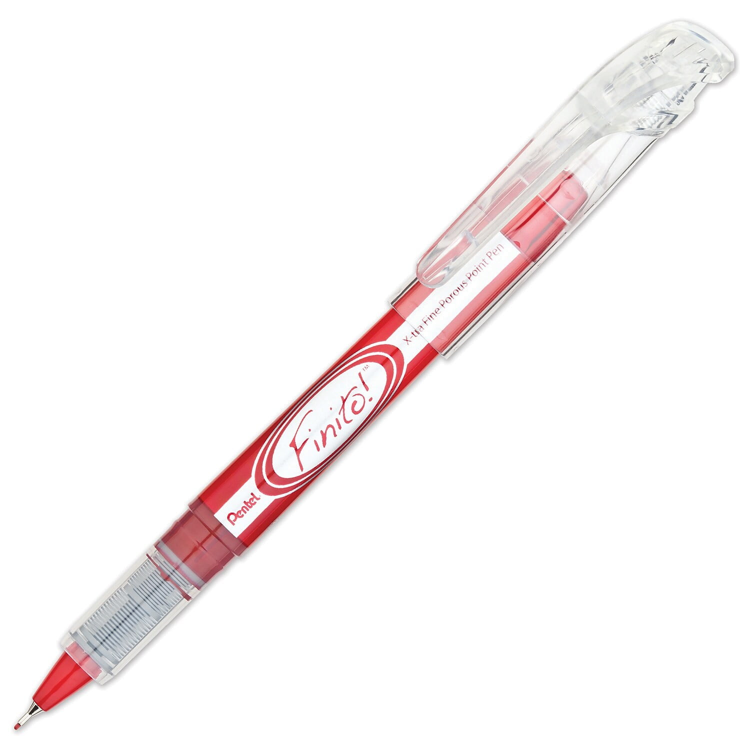 Pentel FINITO! Porous Point Pen Extra Fine Point Red Ink Pack of 12 (PENSD98B-12)