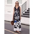thumbnail image 3 of OYYN Women's A-Line Sleeveless V-Neck Relaxed Fit Maxi Casual Dress, 3 of 5