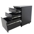 thumbnail image 2 of Sanmadrola 3 Drawer File Cabinet with Lock Mobile File Cabinets for Home Office Steel Mobile Filing Cabinet Metal Rolling Locking Office Cabinets Under Desk for Legal Letter Size, Black, 2 of 9