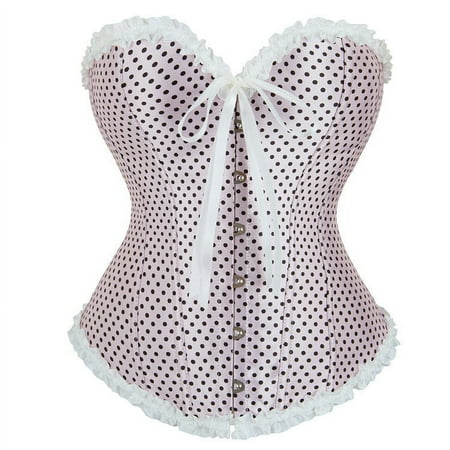 Corsets Corset Bustiers Tops Ladies Gothic Lingerie Sexy  Xl Tummy Control Shapewear for Women Women s Light Pink Polka Dot Pleated Bow Lace Corset Shapewear for Women Clearance