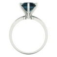 thumbnail image 4 of Solitaire Engagement Ring for Women - 2.5ct Natural London Blue Topaz in 18K White Gold Promise Ring, 4 of 6