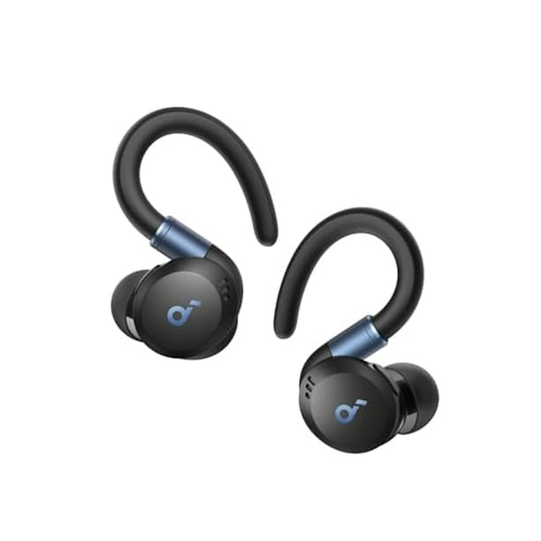 Soundcore Sport X20 de Anker, auriculares de entrenamiento verdaderamente inalámbricos, ganchos para las orejas giratorios y extensibles, cancelación de ruido, graves profundos, IP68 a prueba de agua,