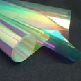 thumbnail image 5 of CHENGSI Holographic Clear PVC Fabric Iridescent Transparent Vinyl Mirrored Foil Laser Crafts Fabric for Sewing Crafts DIY Bows Jewlery Making, 7.87Inch x 11.81Inch Transparent, 5 of 9