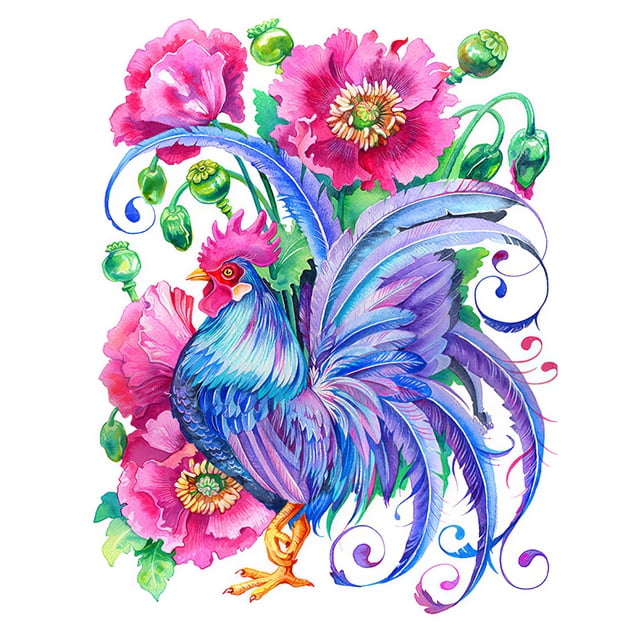 Pintura de diamante (DE6447) 5D DIY Color cuadrado flor animal de diamantes de imitación 45x60cm FLhrweasw Nuevo