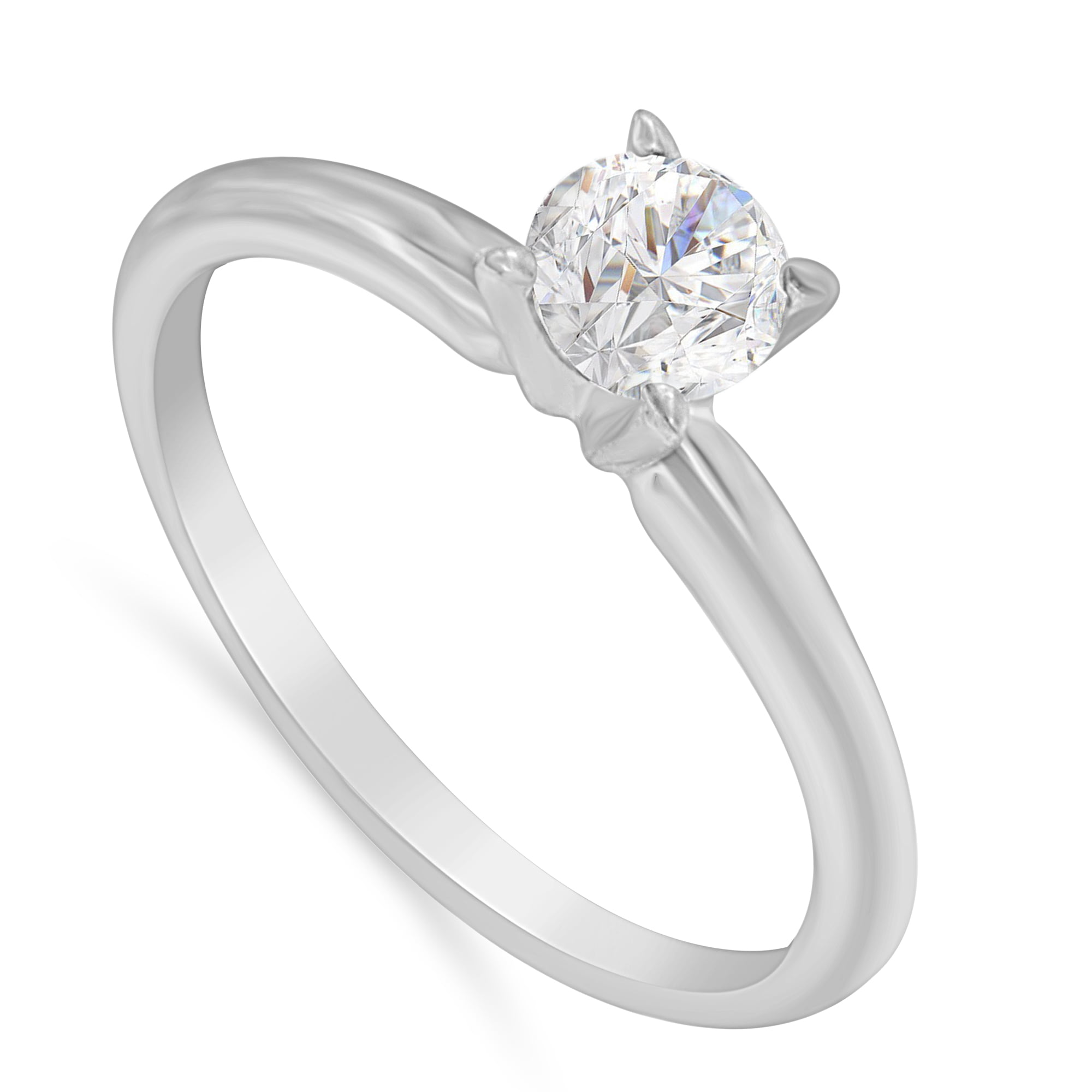 14k White Gold 0.46ct TDW Round-cut GIA Certified Diamond Solitaire Engagement  Ring (G,VS1) 