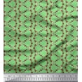 thumbnail image 1 of Soimoi Green Cotton Duck Fabric Anemone & Roses Floral Print Print Fabric By the Yard 44 Inch Wide, 1 of 3