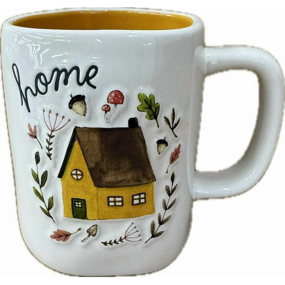 Rae Dunn Ceramic Coffee Tea Mug, White - Pumpkin Spice - Fall Harvest Design