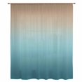 thumbnail image 2 of Navy Blue Brown Ombre Sheer Curtains 45 Inches Long, Teal Gradient Color Modern Abstract Light Filering Curtains, Breathable Simi Curtain Privacy Drapes for Kitchen Bathroom Small Window Treatment, 2 of 9