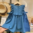 thumbnail image 6 of GYRATEDREAM Toddler Baby Girl Summer Ruffle Sleeveless Dress Decoration Back Button Down Kids Beach Dresses 1-8T, 6 of 6