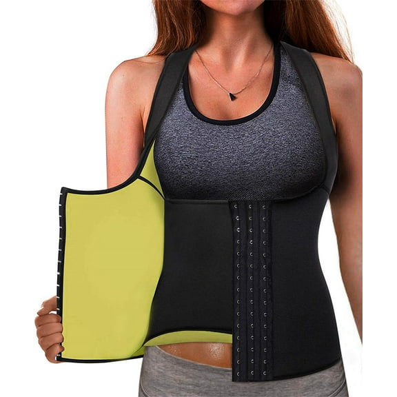 Vaslanda Neoprene Waist Trainer Corset Sauna Sweat Vest Weight Loss Slimming Body Shaper Workout Tank Tops Women