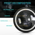 thumbnail image 4 of Applies to Pair 7'' Round LED Headlights Angel Eye Wrangler Jeep Volcho, 4 of 9
