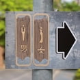thumbnail image 7 of LABSERRON 2Pcs Male Female Bathroom Signs Rectangular Walnut Wood Toilet Door Sign Easy Installation 10.61X3.34X0.59In, 7 of 7