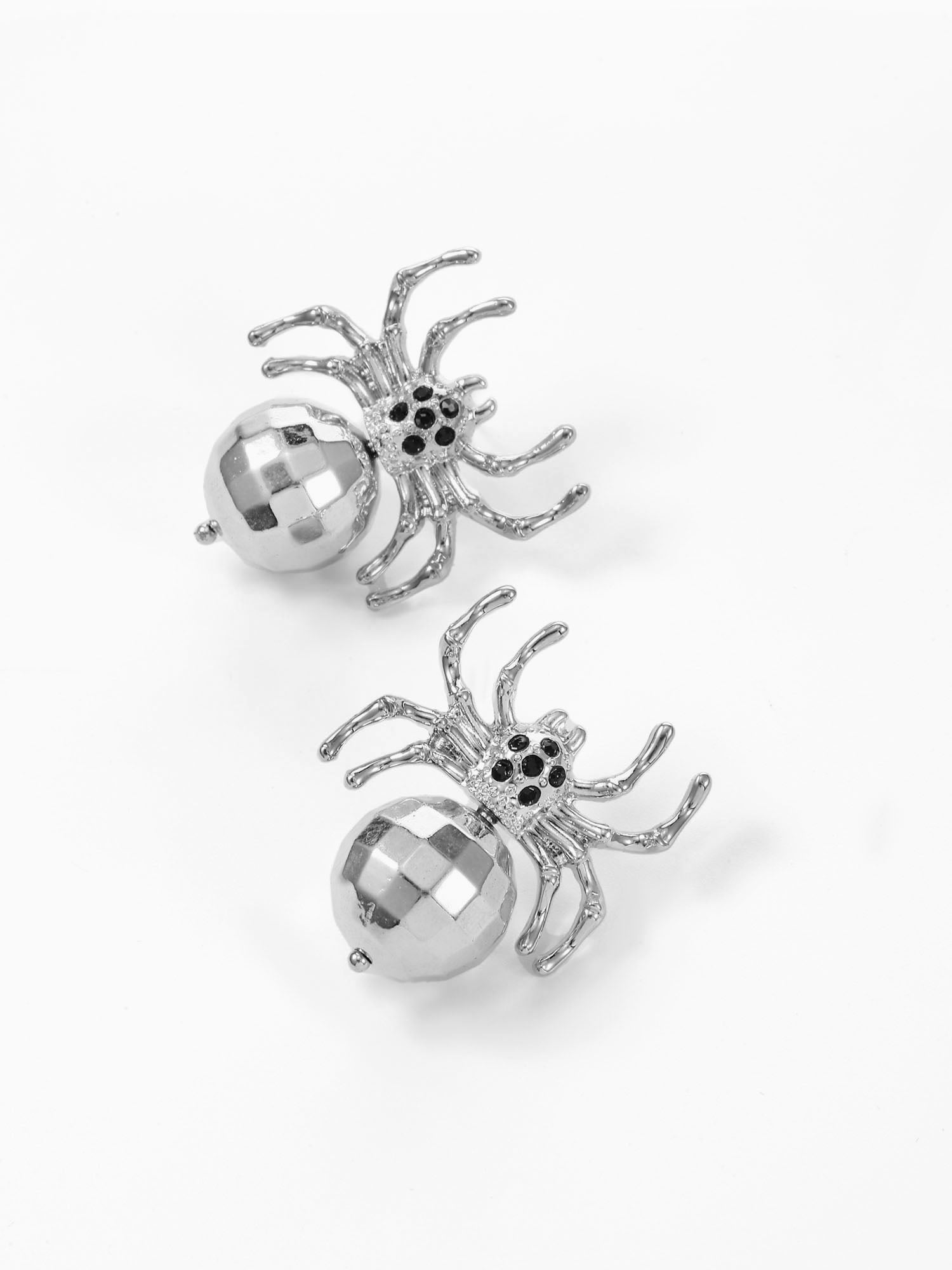 Way to Celebrate Disco Ball Spider Halloween Earrings, 1 Pair