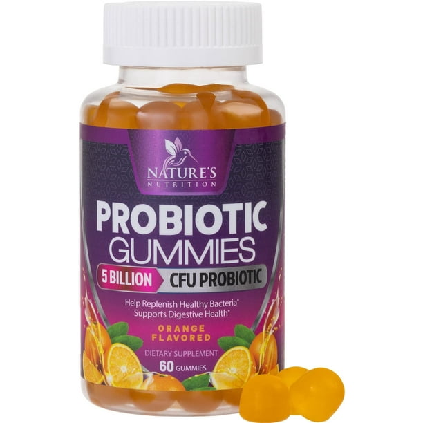 Probiotic Gummies 5 Billion CFU Daily Immune Support Digestive Gummy Natural Orange Cream