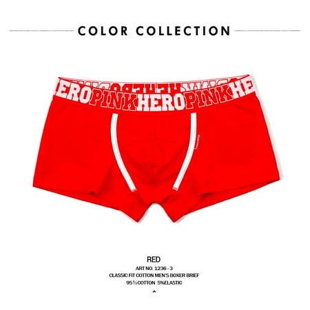 

Toyella Simple Cotton Men s Boxer Briefs Bright Red L
