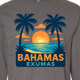thumbnail image 4 of Inktastic Bahamas Exumas Tropical Sunset Retro Long Sleeve T-Shirt, 4 of 5