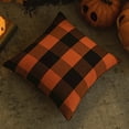 thumbnail image 6 of 100Fens Check Plaid Pillow Covers Cushion Case Polyester Linen For Fall Home Decor Orange And Halloween Ambience Decoration, 6 of 6
