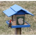 thumbnail image 2 of Amish-Made Classic Deluxe Bird Feeder with Suet Holder and Peanut Feeder, Eco-Friendly Poly Lumber, Post-Mount Turf Green and Cedar, 2 of 2