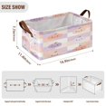 thumbnail image 2 of Foldable Iron Frame Storage Basket Open Basket Bins Versatile Organizer for Laundry Bathroom Closet 16.9” x 11.4” x 7.7” Light-colored Pumpkin, 2 of 7