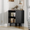 thumbnail image 6 of Corner Cabinet with Fluted Doors 3-Tier - Industrial Storage Cabinet for Living Room, Kitchen, Adjustable Shelf, 6 of 8